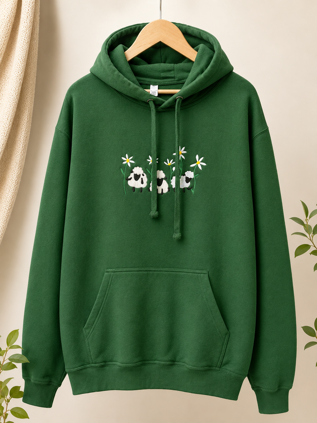 Embroidered Sheep Hoodie