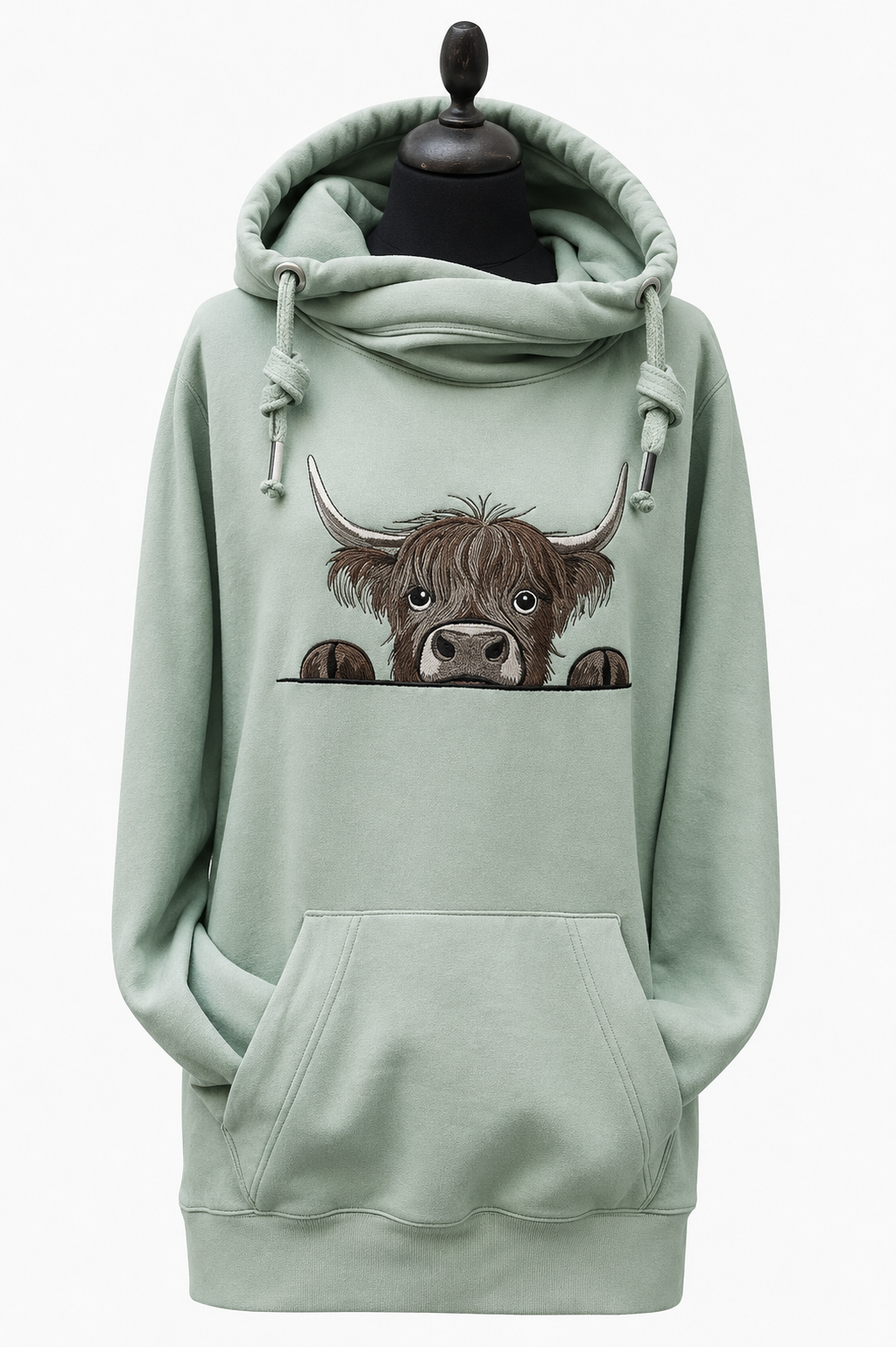 Cross Neck Highland Cow Hoodie
