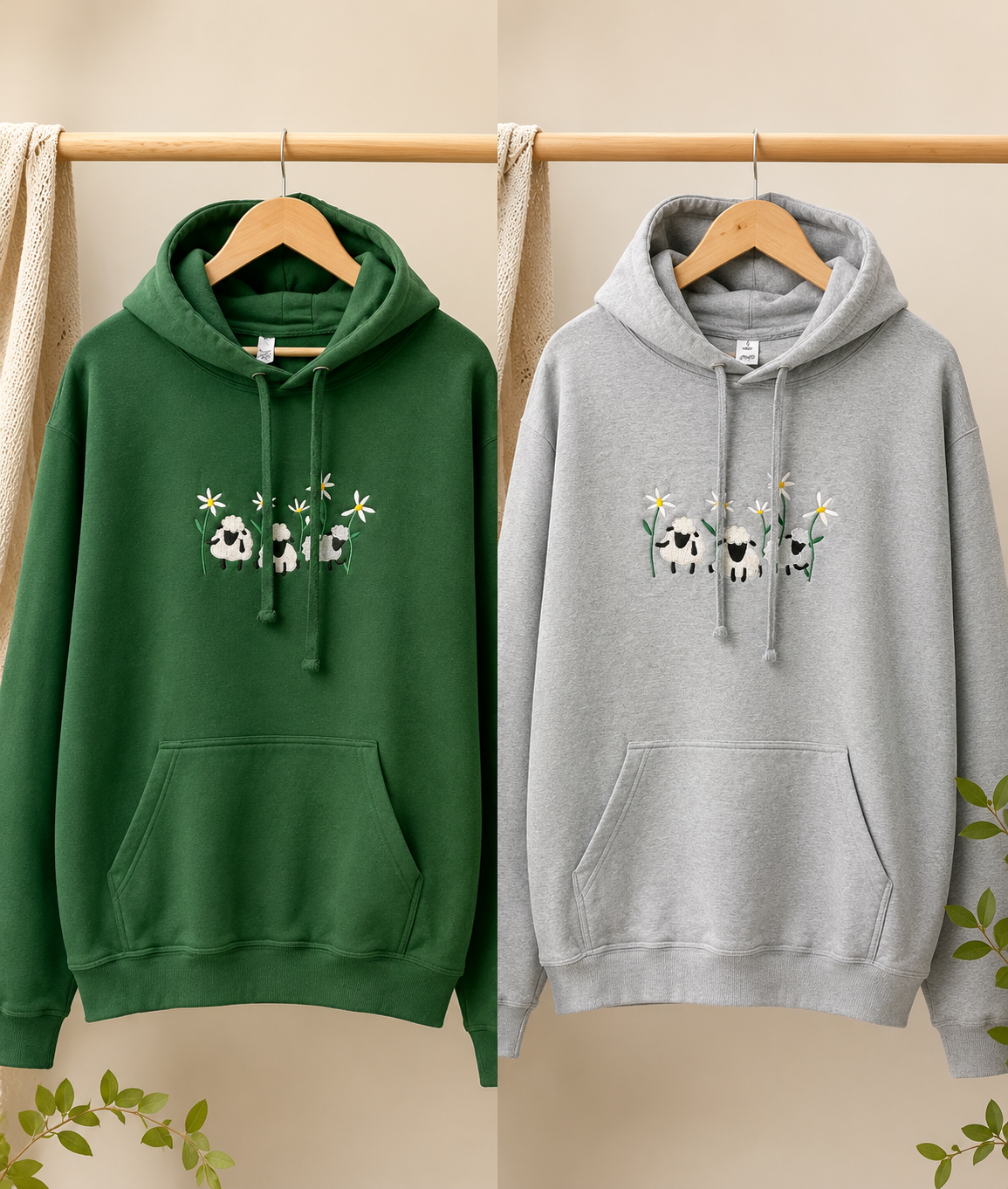 Embroidered Sheep Hoodie
