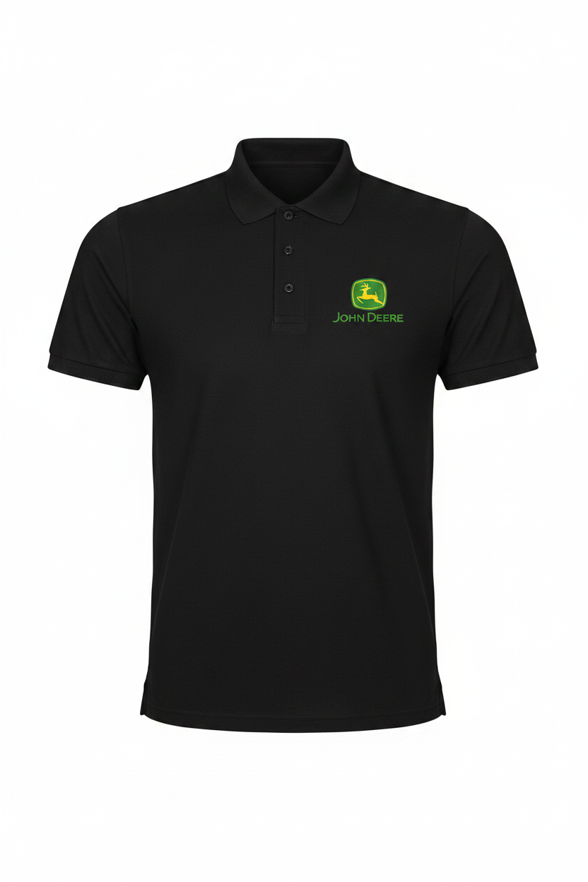 John Deere embroidered polo shirt - Black