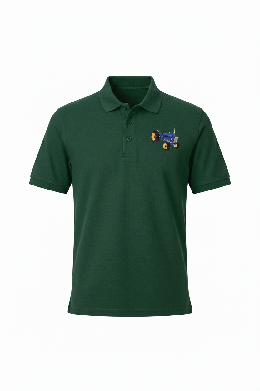 Bottle green Major Tractor Polo with tractor embroidery