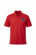 Red polo shirt with embroidered Major tractor