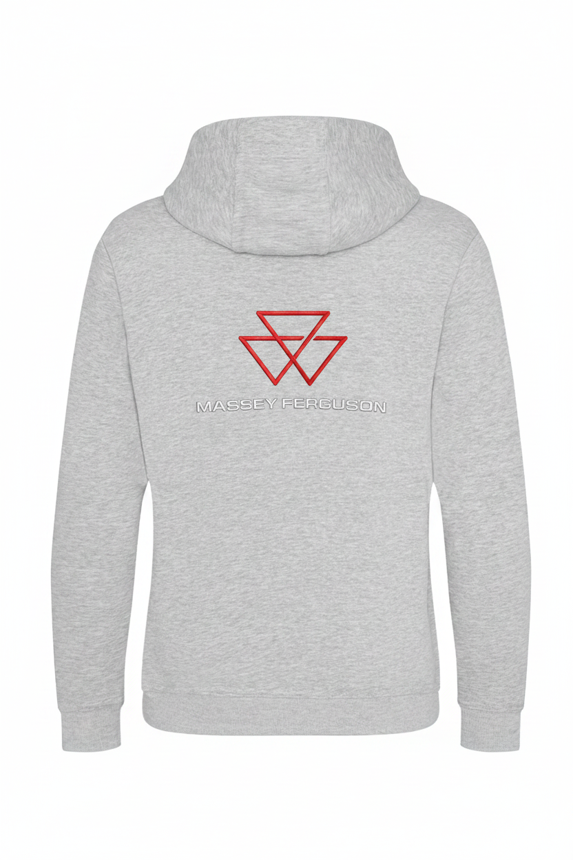 Massey Ferguson embroidered hoodie - Light Grey Marl