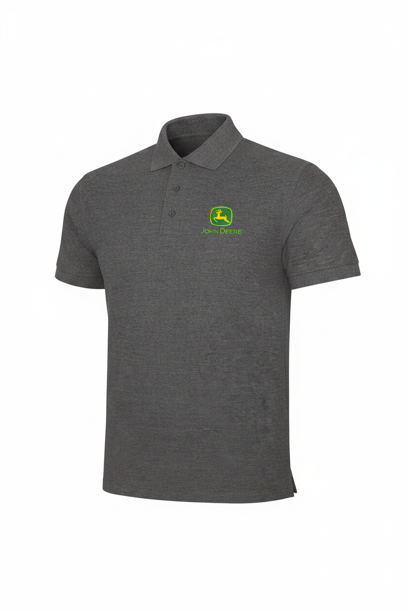 John Deere embroidered polo shirt - Charcoal