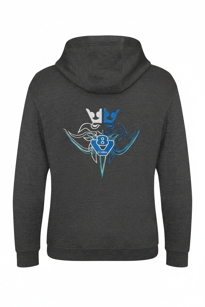 V8 Scania Hoodie - Charcoal Grey